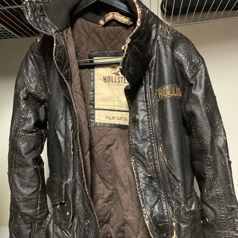 Hollister leather jacket!